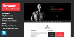 Resume - 个人作品展示HTML模板-蟹程序