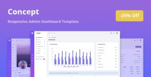 Concept - 响应式后台管理仪表板HTML模板-蟹程序