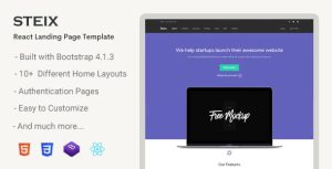 Steix React - 应用程序着陆页HTML网站模板-蟹程序