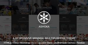 Ashoka 极简多用途 HTML5模板-蟹程序