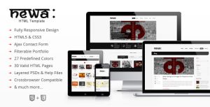 自适应 Newa XHTML/CSS静态网站模板 HTML5主题-蟹程序