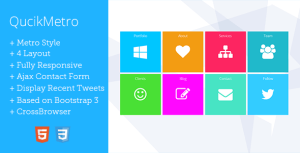 扁平化 QuickMetro Metro风格 HTML5静态网站模板-蟹程序