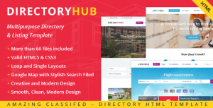 DirectoryHub - 多用途商家目录HTML模板-蟹程序