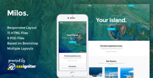 Milos - 酒店度假村名宿HTML模板-蟹程序