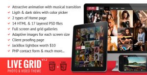 创客源码 LIVE GRID 图片展示摄影相册 XHTML5/CSS静态网站模板-蟹程序