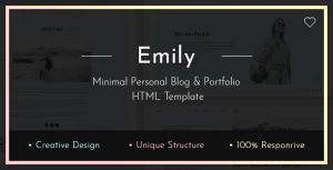Emily - 简洁新闻博客HTML模板-蟹程序