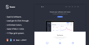 Sware SaaS 软件着陆页HTML5模板-蟹程序