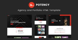 Potency - 创意机构作品展示HTML5模板-蟹程序