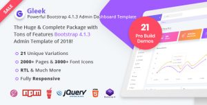 Gleek  - Bootstrap 4管理仪表板模板-蟹程序