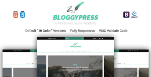 BloggyPress  - 响应式博客HTML5模板-蟹程序