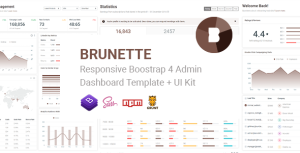 Brunette - Bootstrap 4管理后台UI工具包-蟹程序