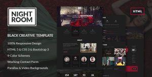 NIGHT ROOM - 创意平面设计作品展示HTML5模板-蟹程序