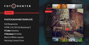 FOTOHUNTER - 创意摄影师相册展示HTML5模板-蟹程序