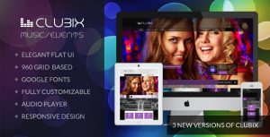 自适应 Clubix 音乐/活动 HTML5网站模板-蟹程序