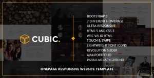 Cubic 单页自适应 HTML5模板-蟹程序