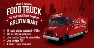 Food Truck & Restaurant 餐饮 HTML5静态网站模板-蟹程序