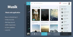 自适应 Musik 音乐APP应用 HTML5模版-蟹程序