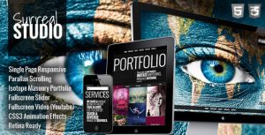 自适应Surreal 单页视觉差 XHTML/CSS静态网站模板主题-蟹程序