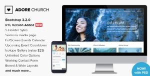 Adore Church v1.3 - 响应式公益慈善HTML5模板-蟹程序