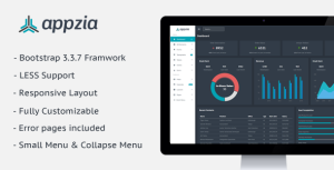 Appzia - 响应式后台HTML面板-蟹程序