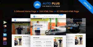 Auto Plus - 汽车修理美容HTML模板-蟹程序