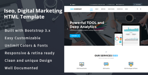 iSeo - 数字营销社交媒体HTML5模板-蟹程序
