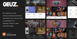 Geuz - 响应式单页作品展示HTML模板-蟹程序
