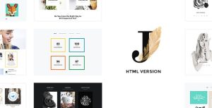 Cindy J - 创意作品博客简历HTML模板-蟹程序