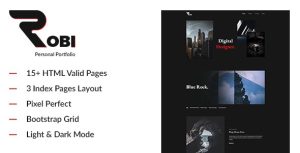 Robi - 创意个人作品展示HTML5模板-蟹程序