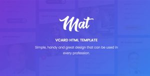 Mat - vCard & 简历网站HTML模板-蟹程序
