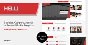 Helli - 创意作品展示网站HTML模板-蟹程序