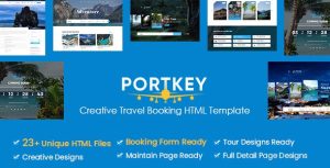 PortKey - 旅游景点预定网站HTML5模板 - v6h7t-蟹程序