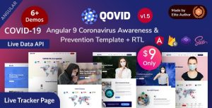 Qovid - COVID-19医疗预防冠状病毒Angular 9网站模板 - v1.5-蟹程序