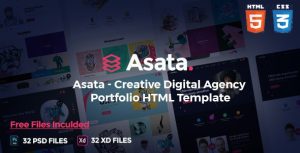 Asata - 创意数字作品展示HTML5模板-蟹程序