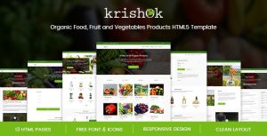 Krishok - 有机食品水果蔬菜商店HTML5模板-蟹程序