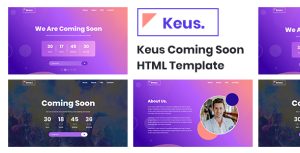 Keus - 创意网站维护倒计时网站HTML5模板-蟹程序