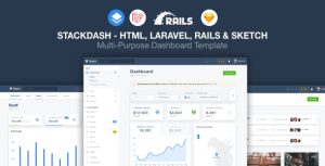 StackDash - Laravel和Rails仪表板HTML5后台模板-蟹程序