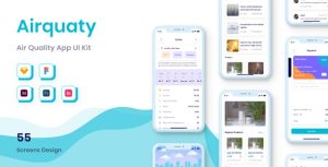 Airquaty - 空气质量检测 APP 应用程序HTML模板-蟹程序