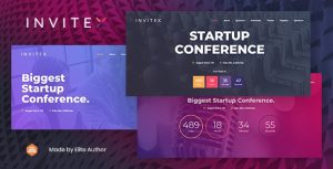 Invitex - 发布会邀请函活动会议网站HTML5模板-蟹程序