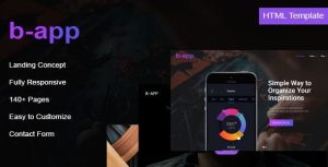 B-app - APP 应用程序软件着陆页HTML网站模板-蟹程序