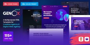 Genox - 创意多功能数字作品展示网站HTML模板 - v1.4.1-蟹程序