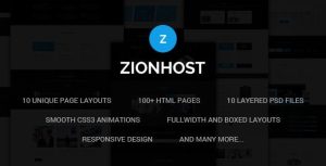 ZionHost - 响应式网站托管虚拟主机TML5网站模板-蟹程序