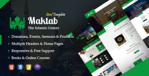Maktab - 伊斯兰学院佛教寺院自适应HTML模板-蟹程序