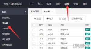 苹果cmsv10整合七牛云播放器插件-蟹程序