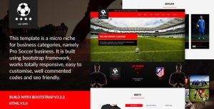 Pro Soccer - 足球俱乐部HTML5模板-蟹程序
