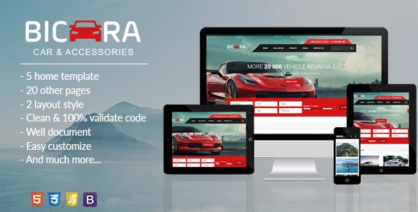 BICARA – 汽车经销商HTML模板-蟹程序