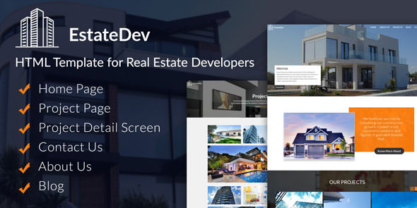 EstateDev – 房地产HTML模板-蟹程序