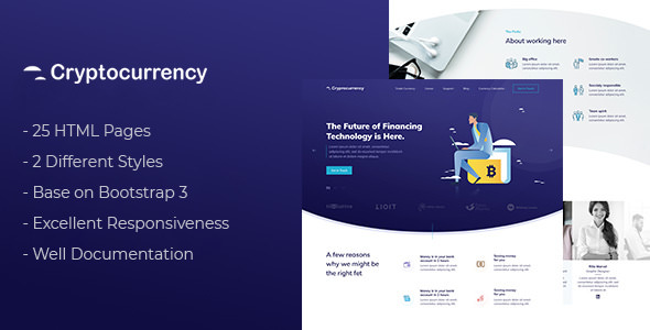 CryptoCurrency – 响应式HTML模板-蟹程序