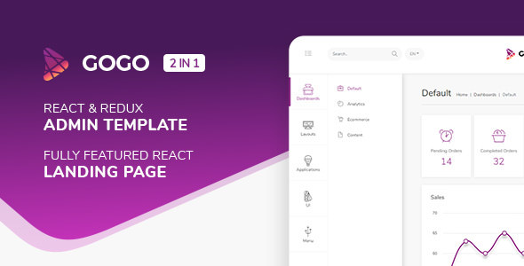 Gogo React – 管理模板HTML模板 – v4.2.3-蟹程序