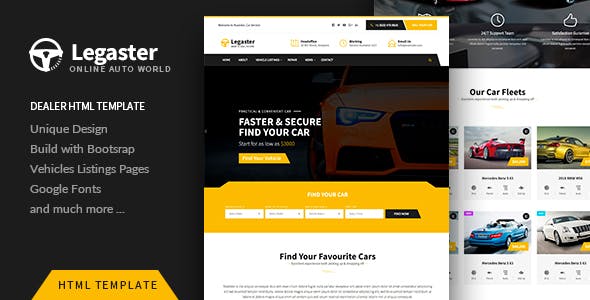 Legaster – 汽车修理保养HTML模板-蟹程序